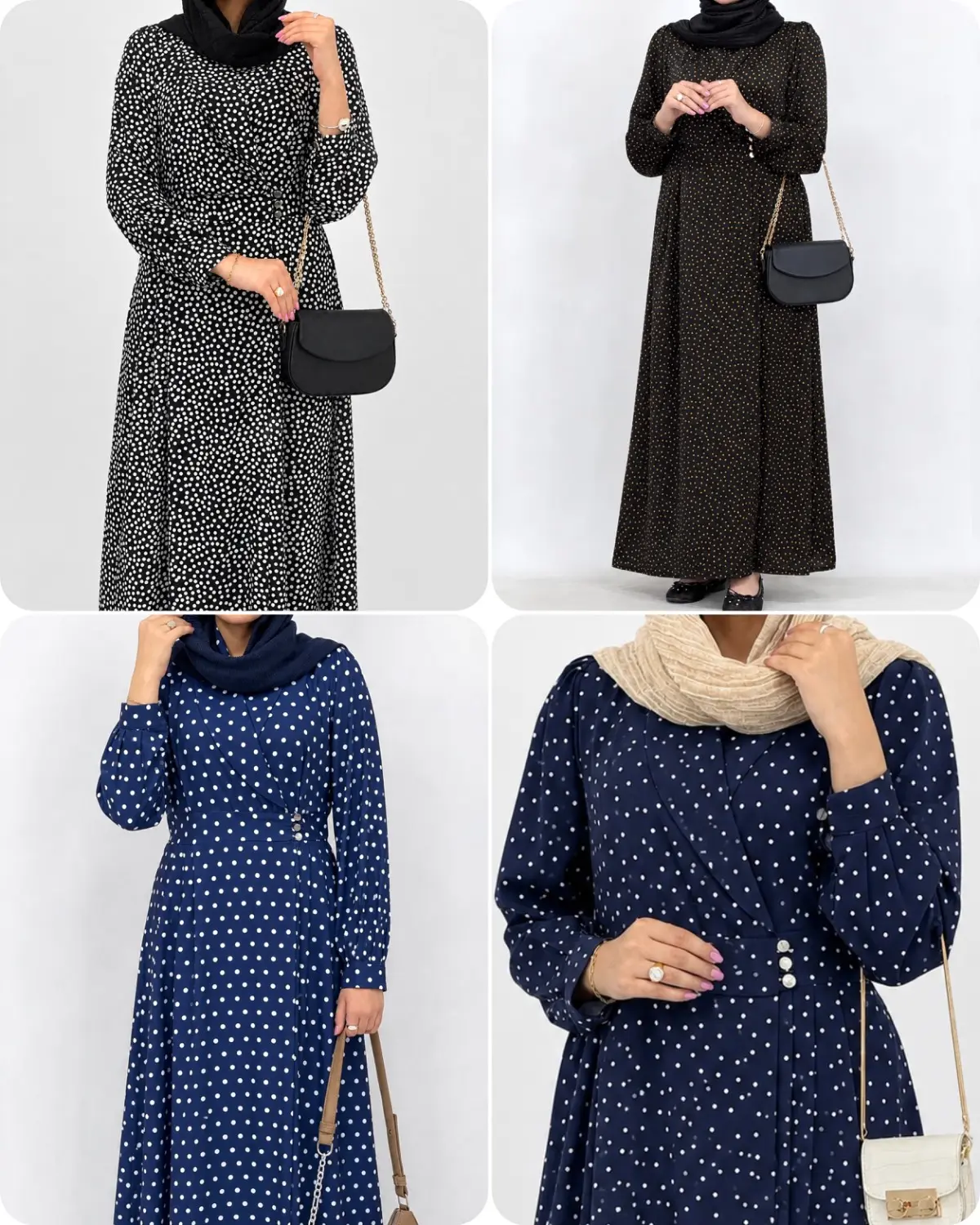 پیراهن مانتویی خالدار تینا